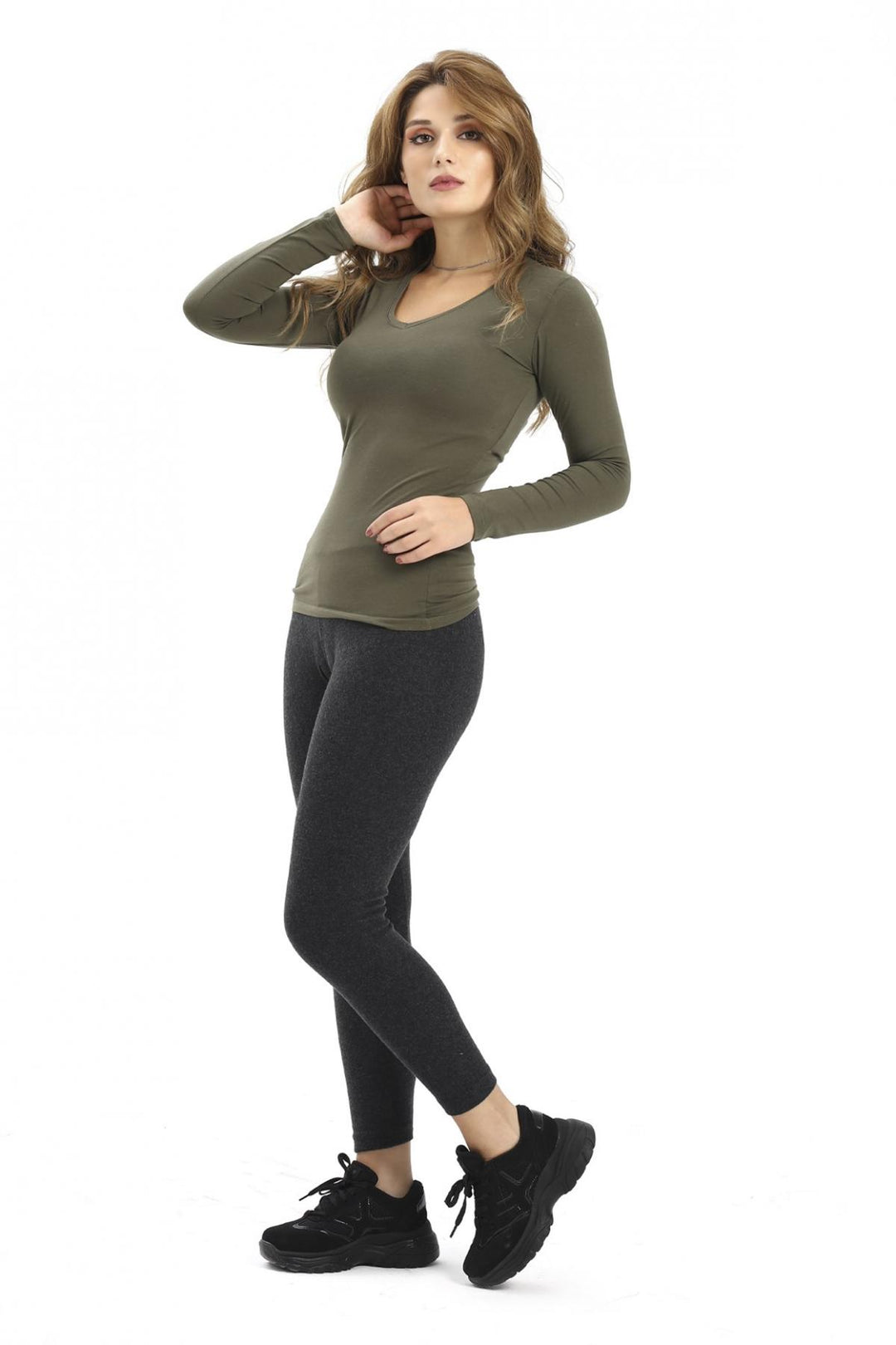 MPL Woman Long Sleeve V-Neck Bodysuit 101BK010001 - Meoqui