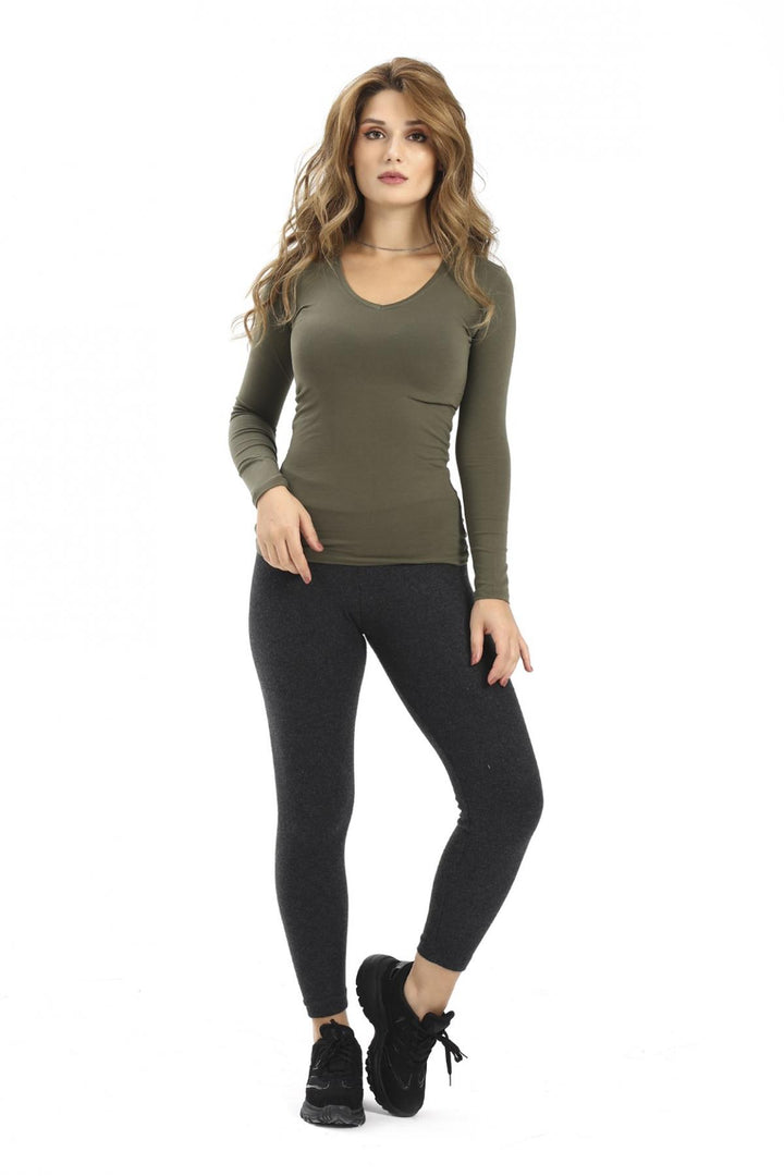 MPL Woman Long Sleeve V-Neck Bodysuit 101BK010001 - Meoqui