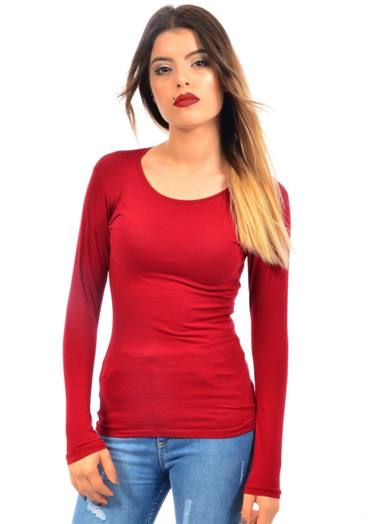 MPL Woman Long Sleeve Basic Bodysuit with Bicycle Neckline 19646 - South Whittier