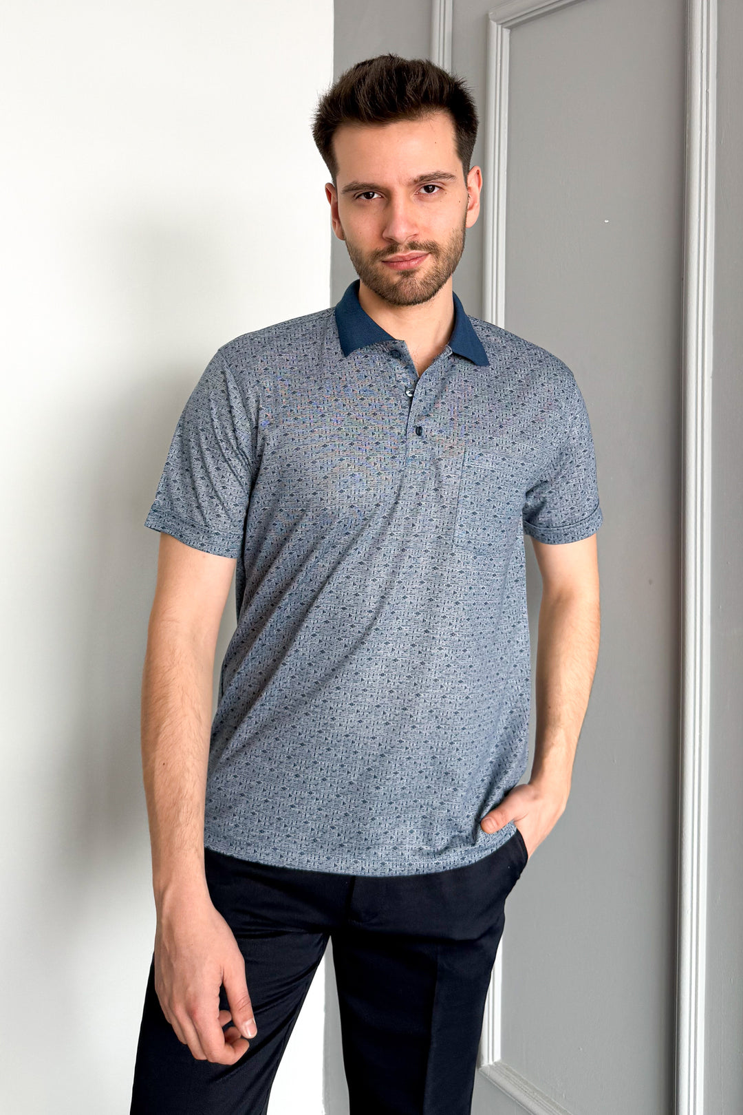 MPL Men's Polo Neck Checked T-shirt 2504 - Mankato