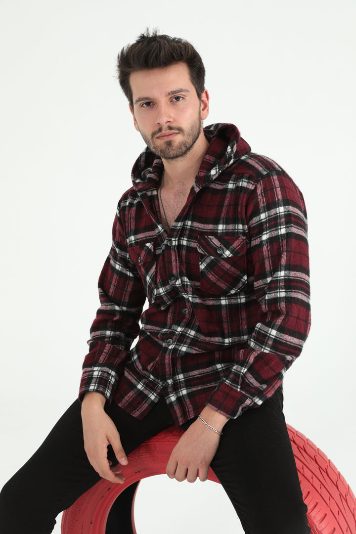 MPL Men's Buttoned Hooded Lumberjack Shirt 803 - Kleve