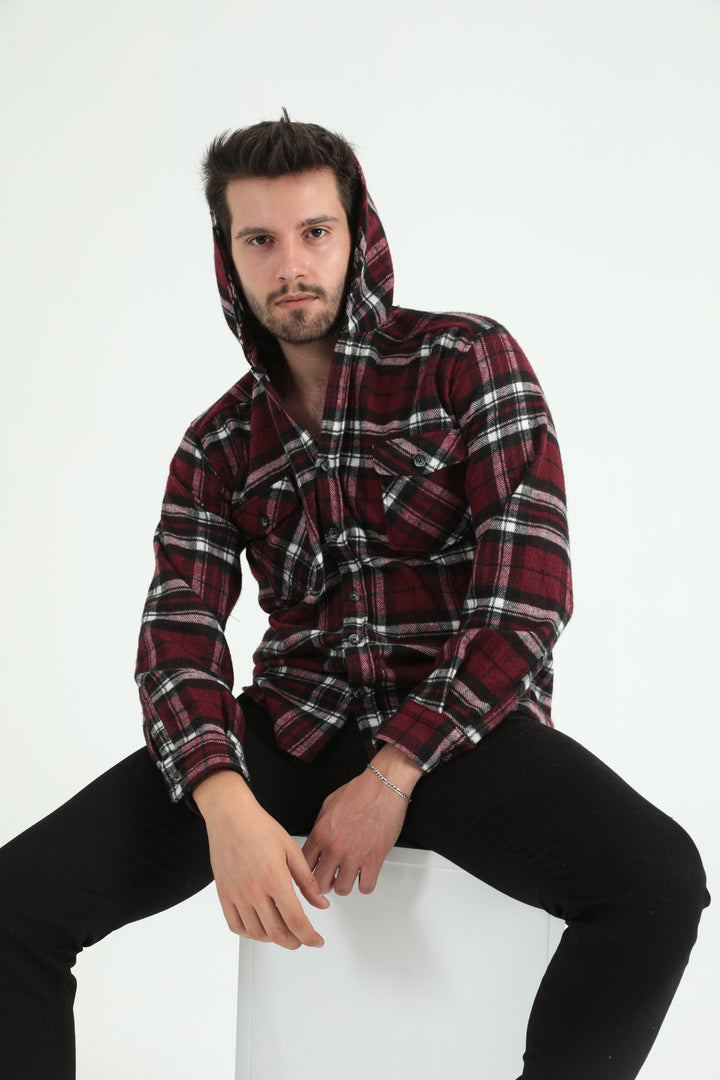 MPL Men's Buttoned Hooded Lumberjack Shirt 803 - Kleve