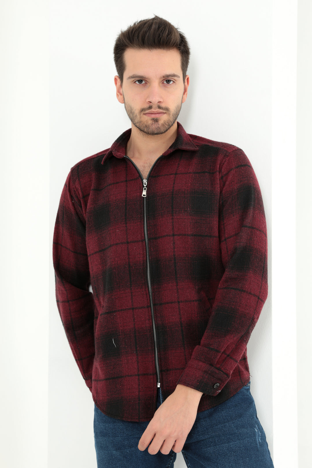 MPL Men's Slimfit Zippered Lumberjack Shirt 808 - Andria