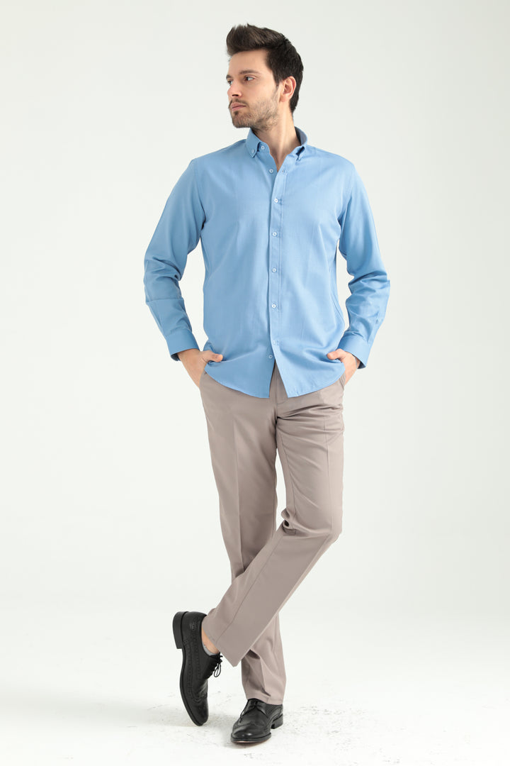 MPL Men's Cotton Satin Buttoned Slim Fit Shirt - Dearborn