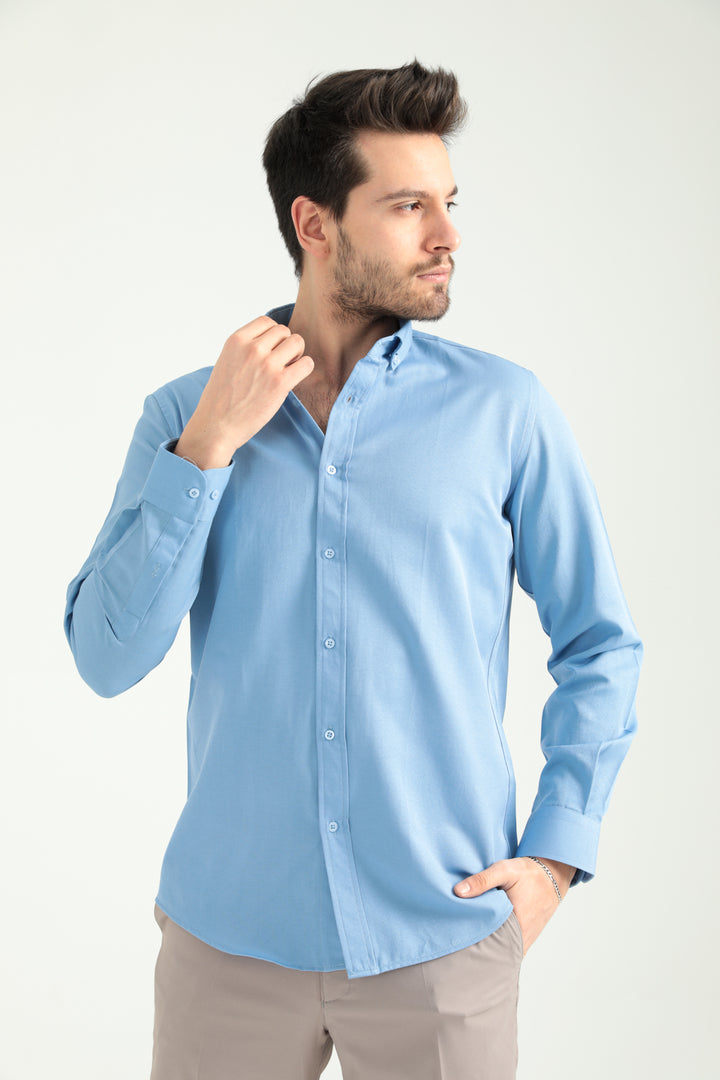 MPL Men's Cotton Satin Buttoned Slim Fit Shirt - Dearborn