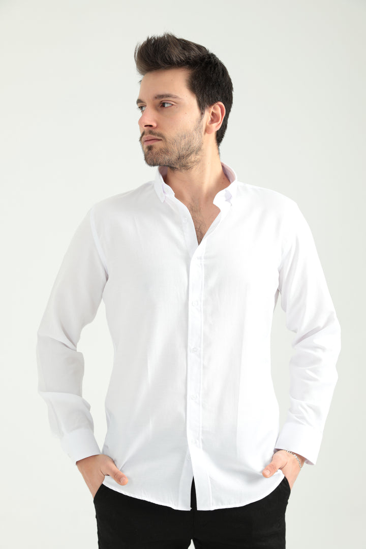 MPL Men's Oxford Collar Buttoned Slimfit Shirt - Plainfield