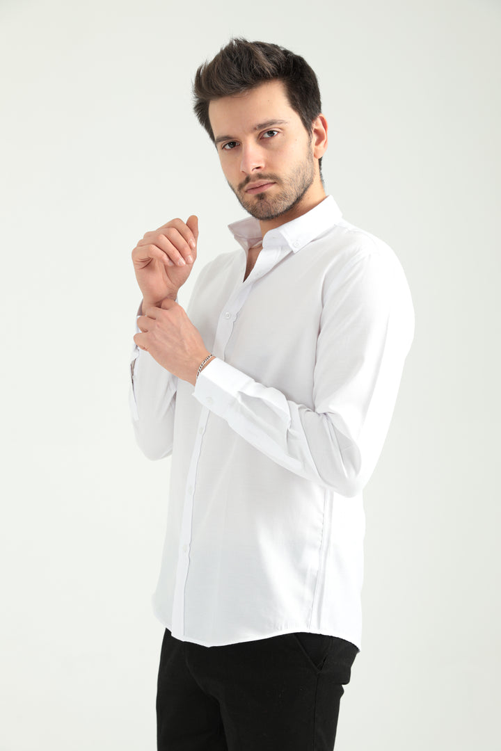 MPL Men's Oxford Collar Buttoned Slimfit Shirt - Plainfield