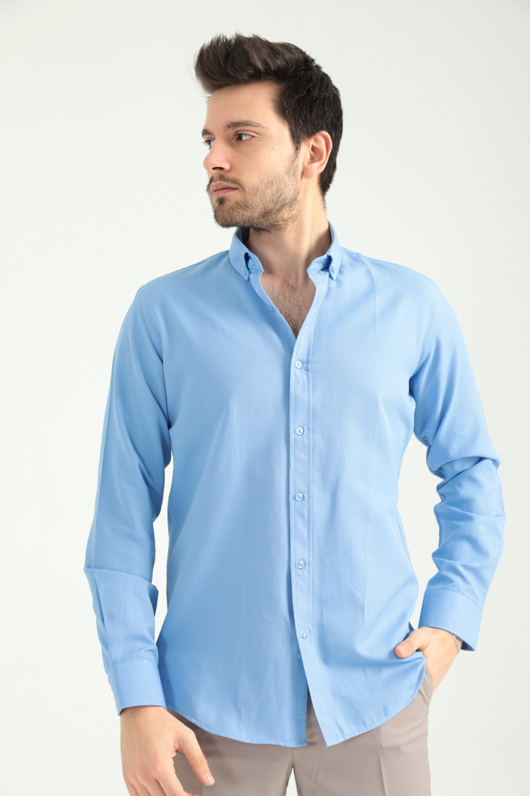 MPL Men's Oxford Collar Buttoned Slimfit Shirt - Pordenone