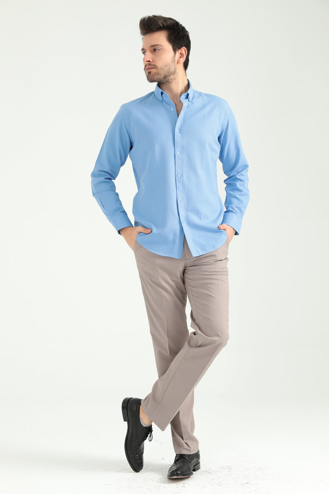 MPL Men's Oxford Collar Buttoned Slimfit Shirt - Pordenone