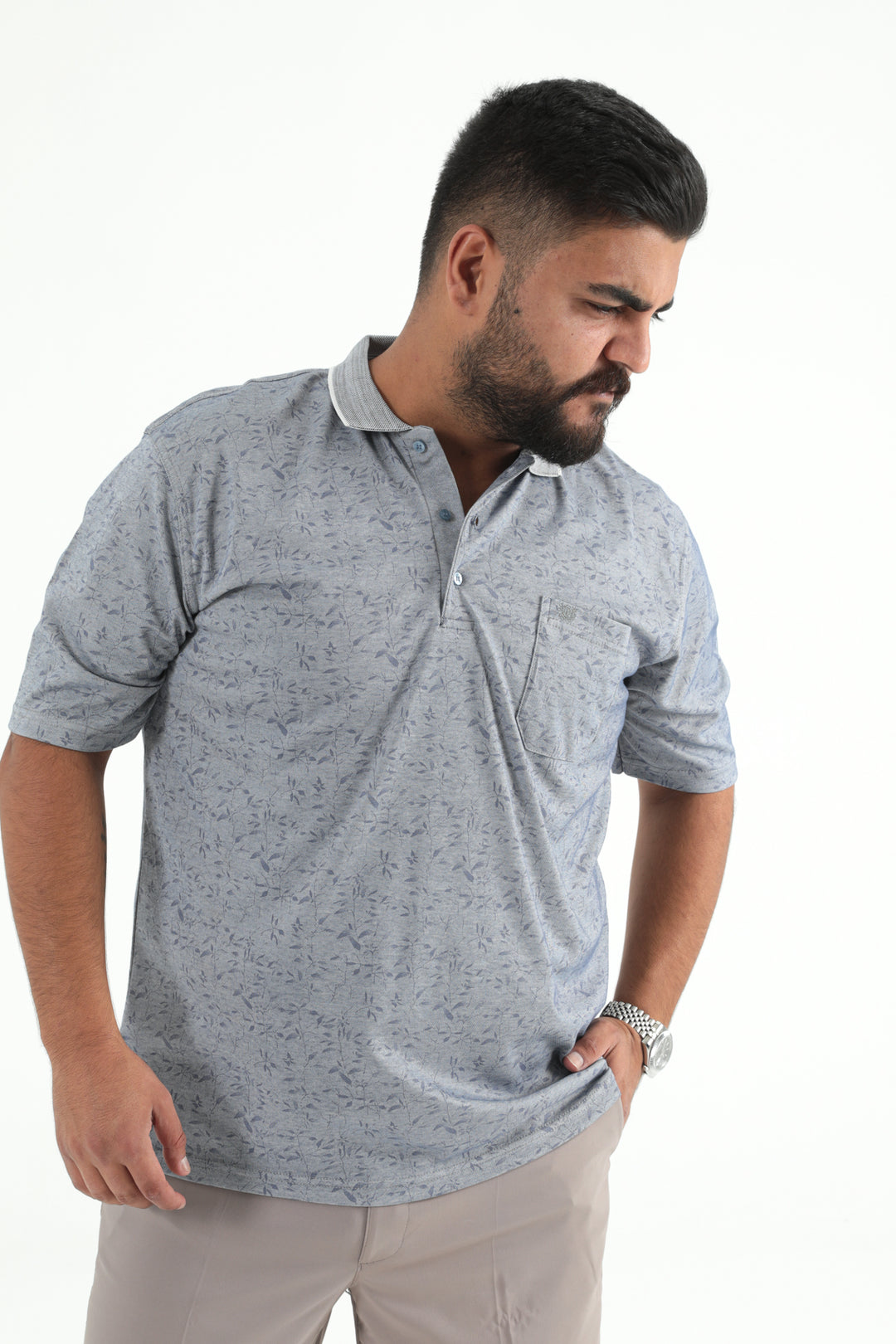 MPL Men's Plus Size Polo Neck T-shirt 10014 - Maladzyechna