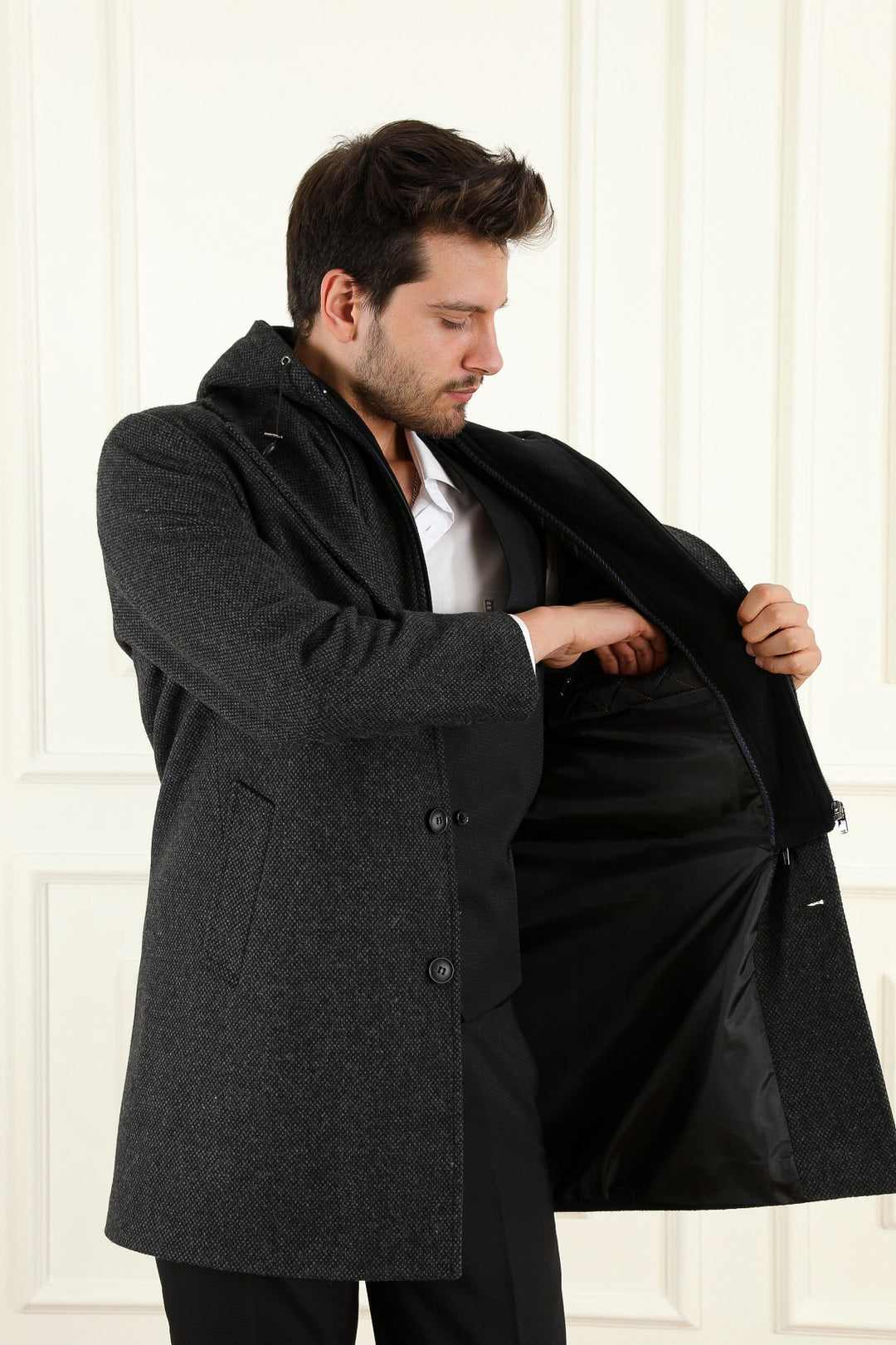 MPL Men's Hooded Cashmere Coat 810 - Wake Forest