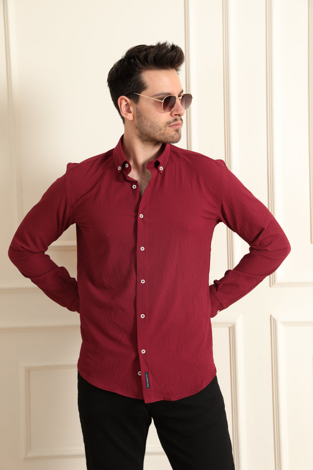 MPL Men's Slimfit Waffle Shirt 9701 - Elyria