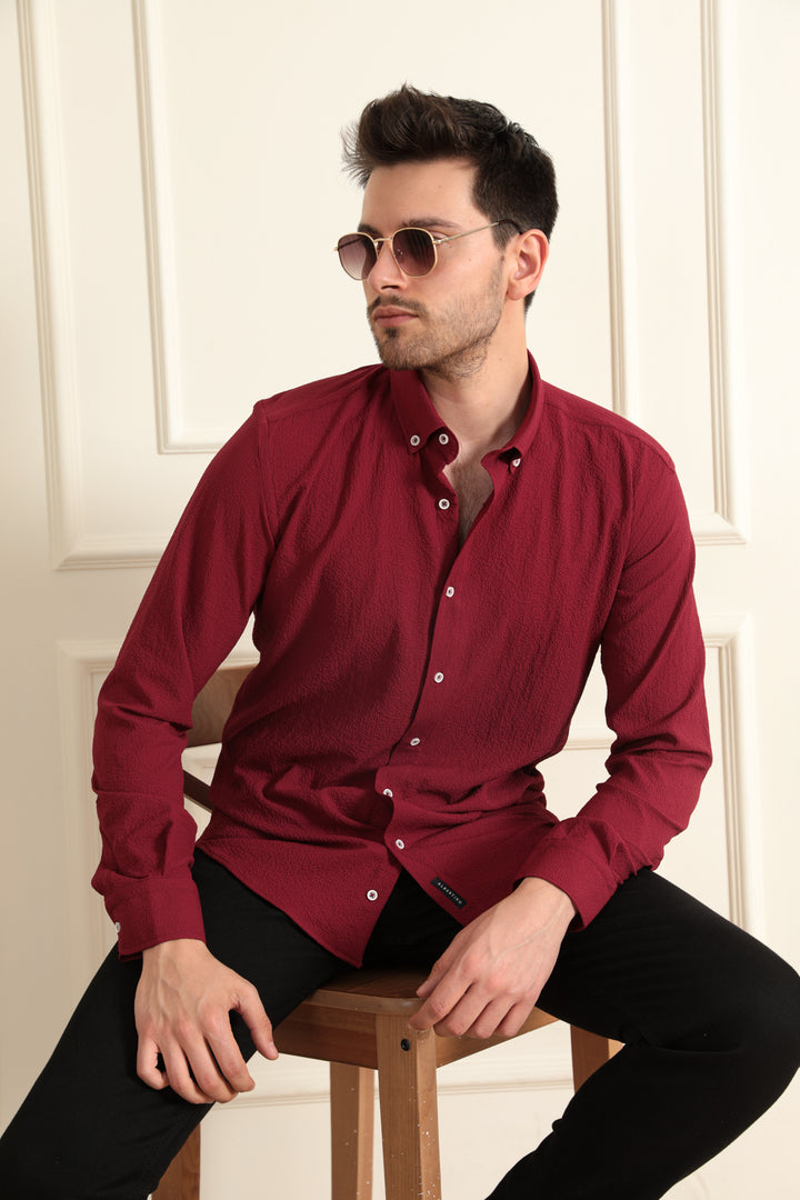 MPL Men's Slimfit Waffle Shirt 9701 - Elyria
