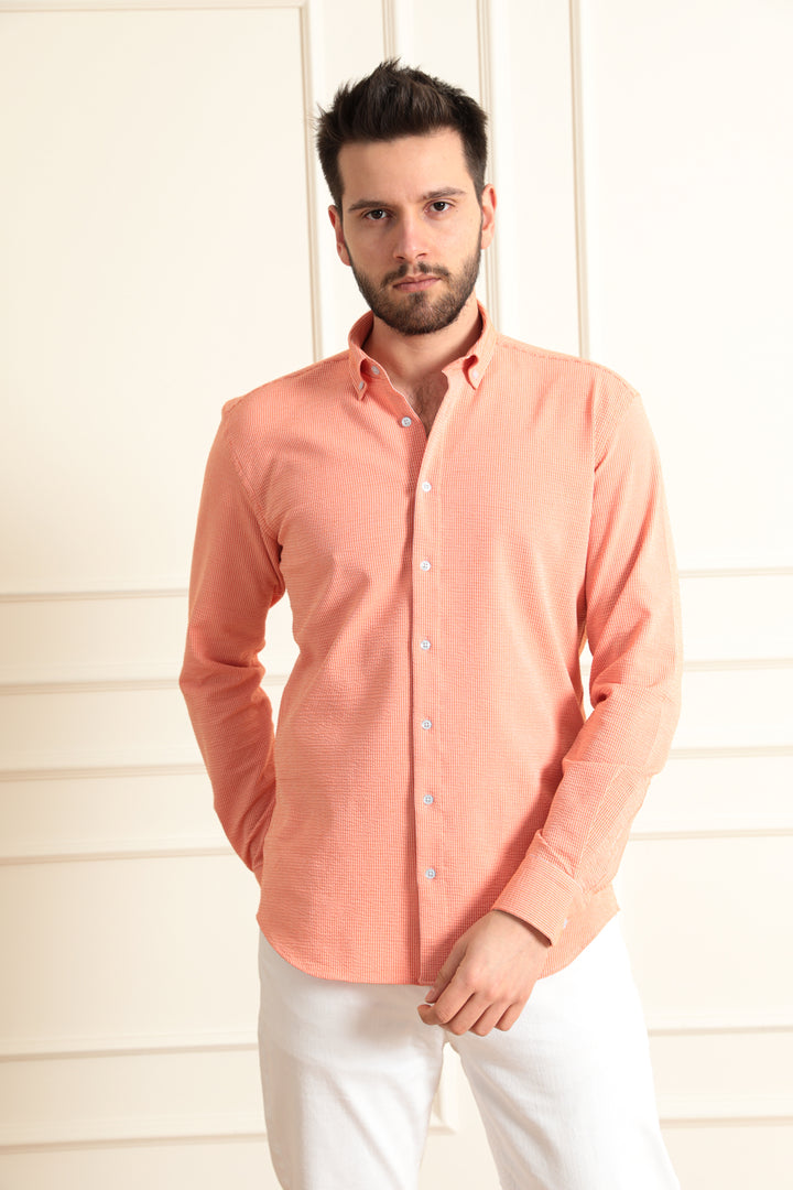 MPL Men's Slimfit Striped Waffle Shirt 9714 - Glendale