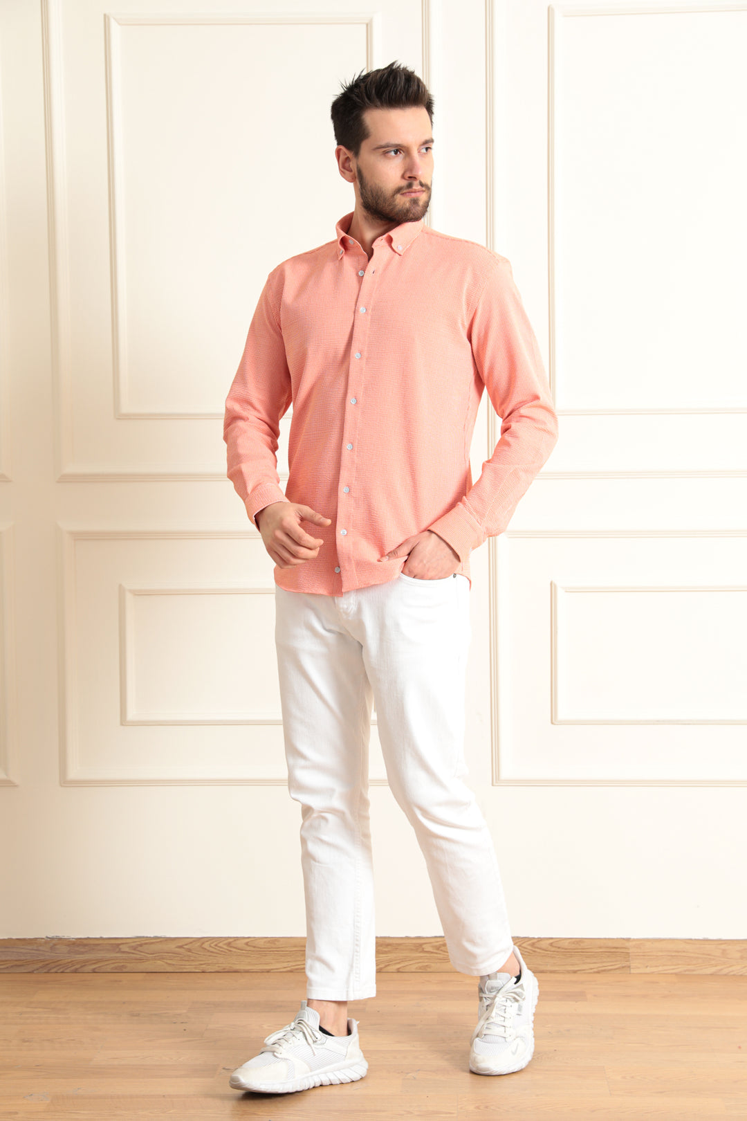 MPL Men's Slimfit Striped Waffle Shirt 9714 - Glendale