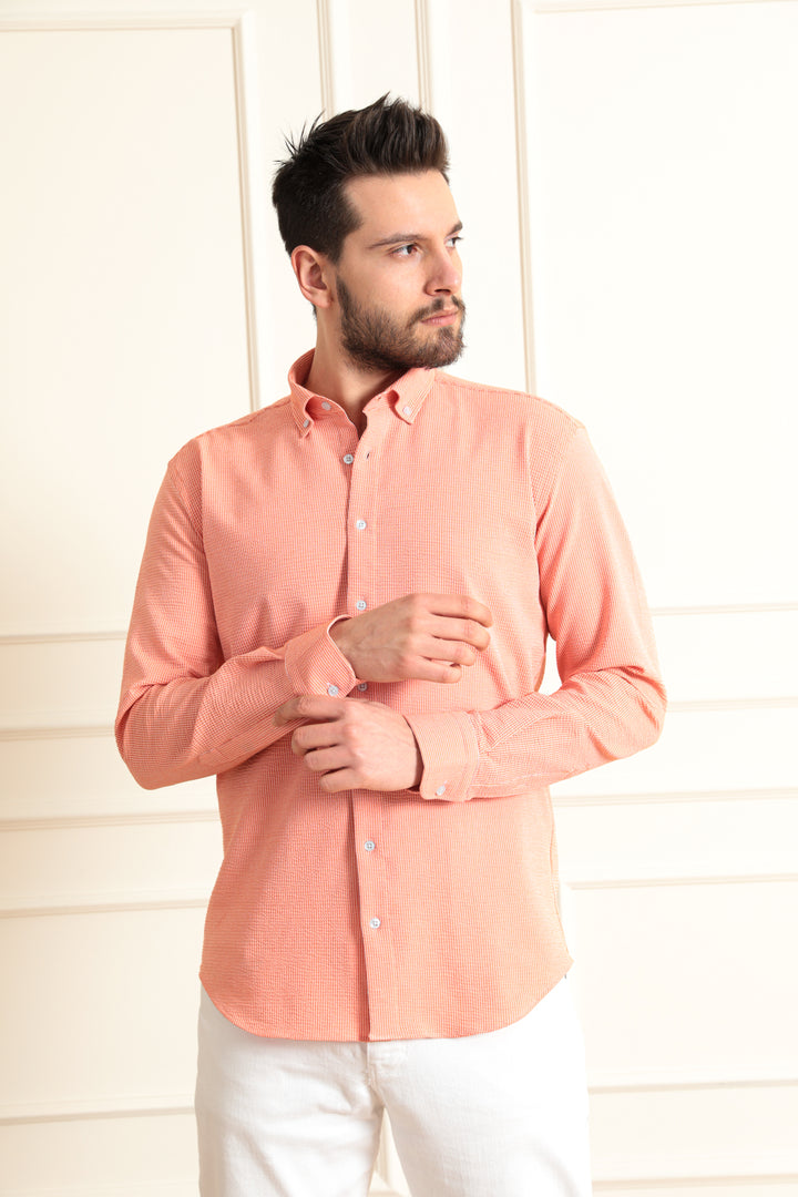 MPL Men's Slimfit Striped Waffle Shirt 9714 - Glendale
