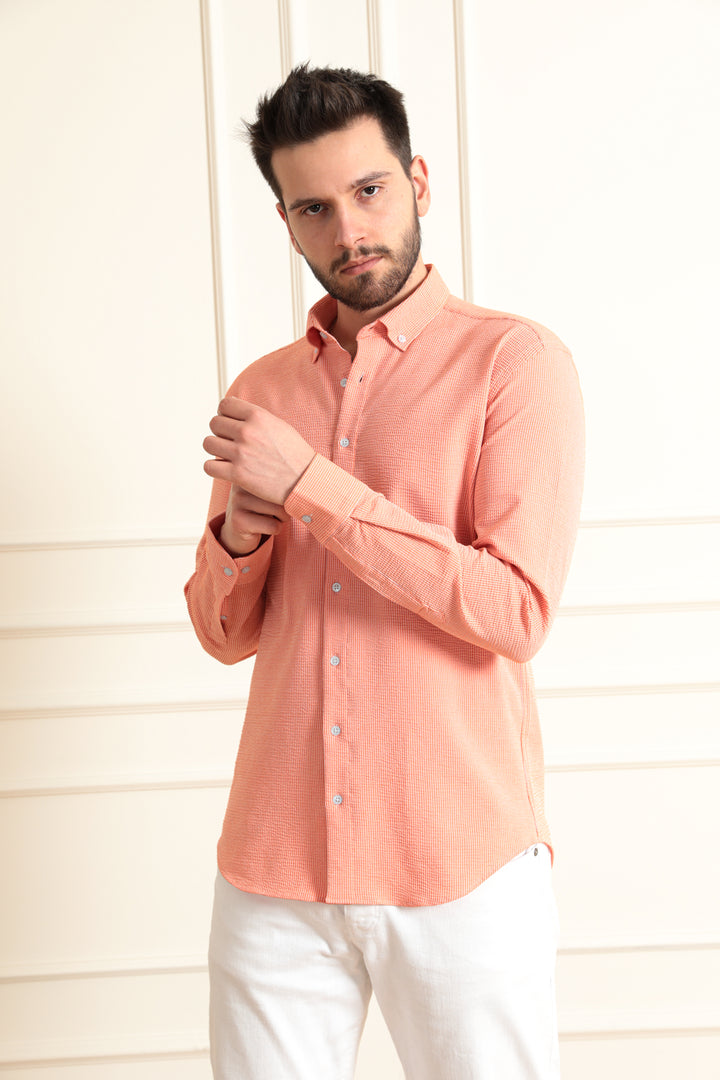 MPL Men's Slimfit Striped Waffle Shirt 9714 - Glendale