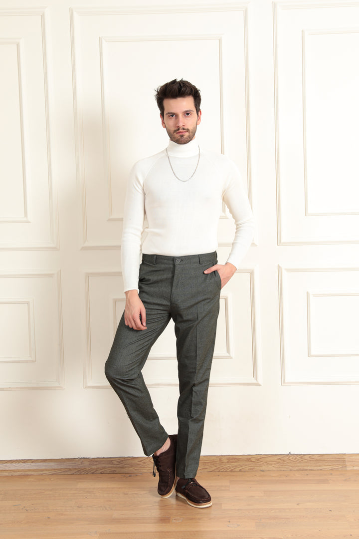 MPL Men's Wool Effect Classic Trousers - Palm Harbor