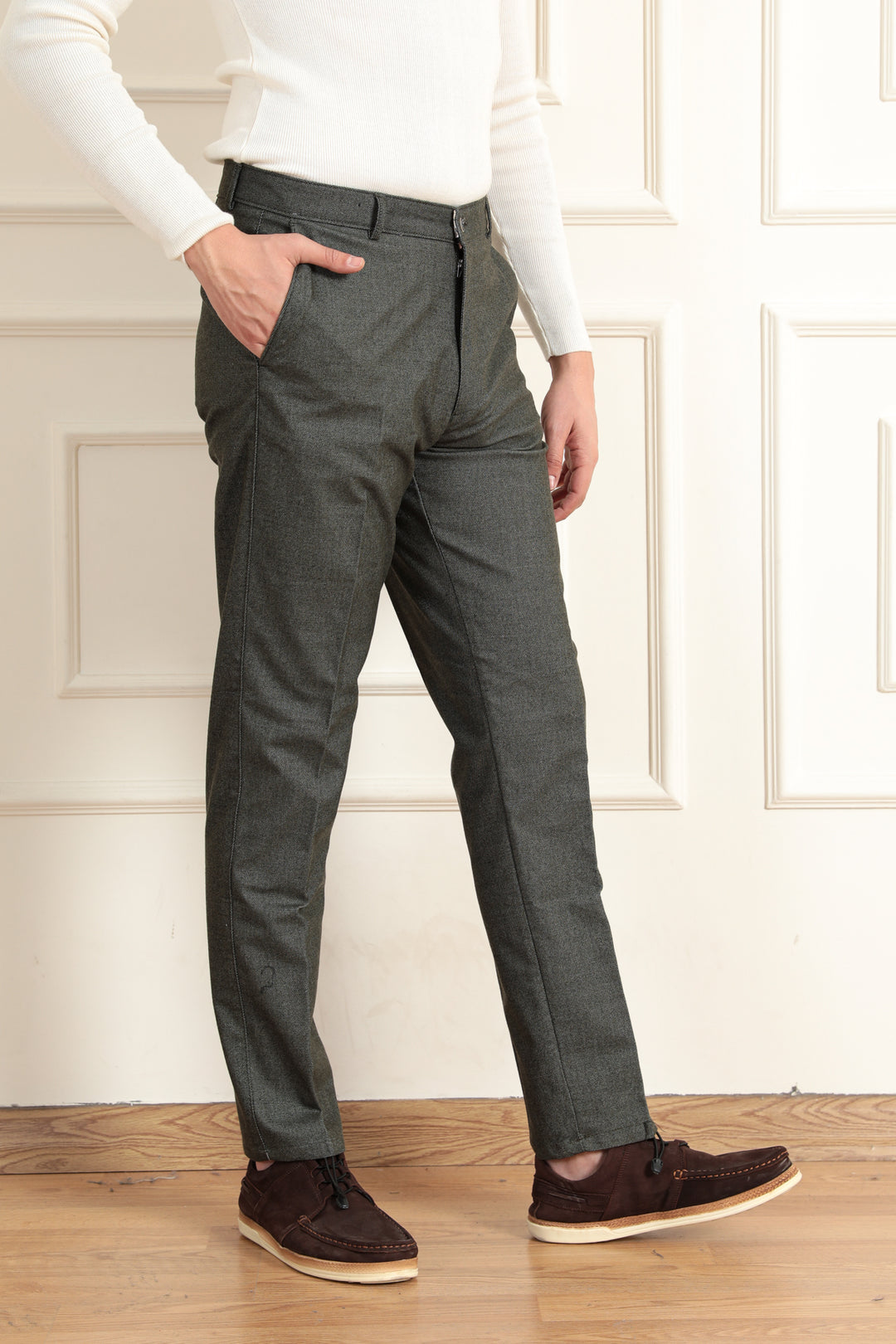 MPL Men's Wool Effect Classic Trousers - Palm Harbor