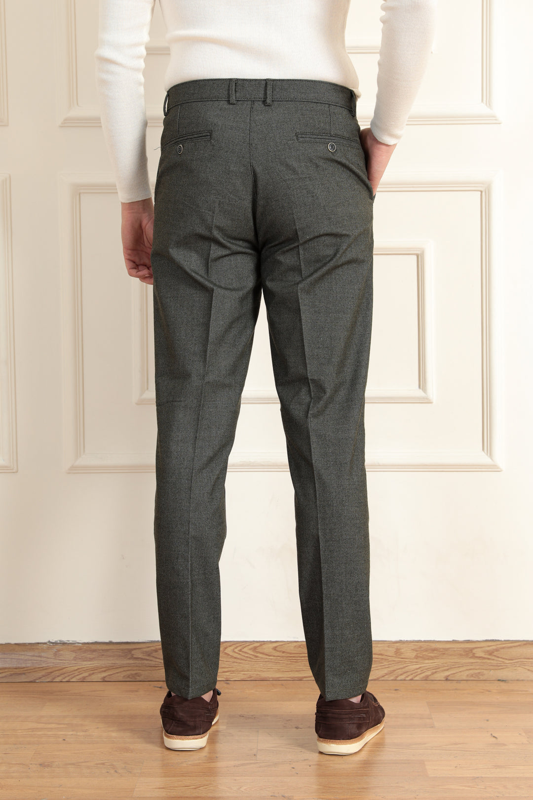 MPL Men's Wool Effect Classic Trousers - Palm Harbor