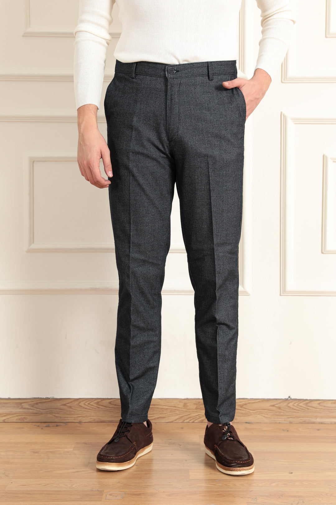 MPL Men's Wool Effect Classic Trousers - New Plymouth