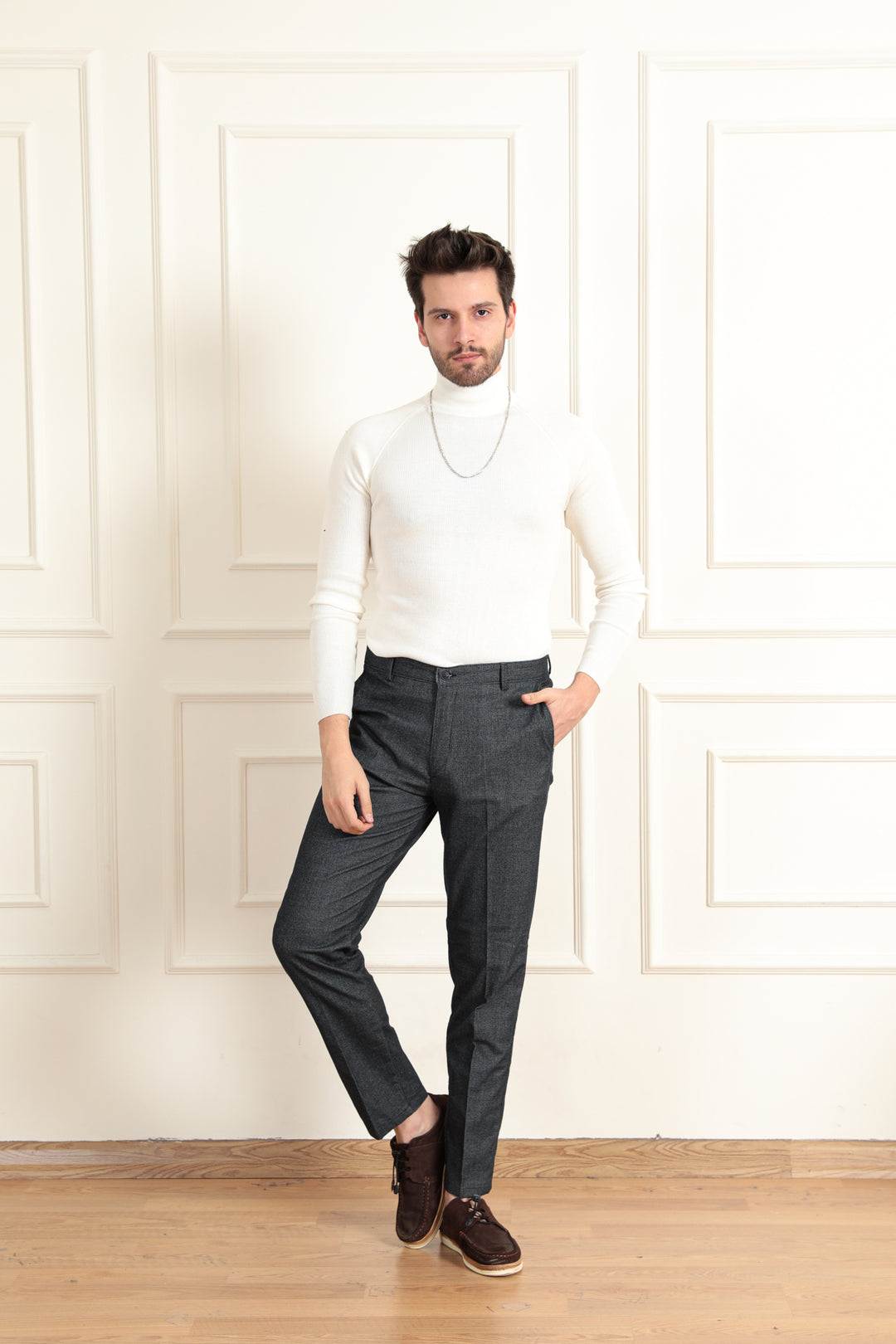 MPL Men's Wool Effect Classic Trousers - New Plymouth