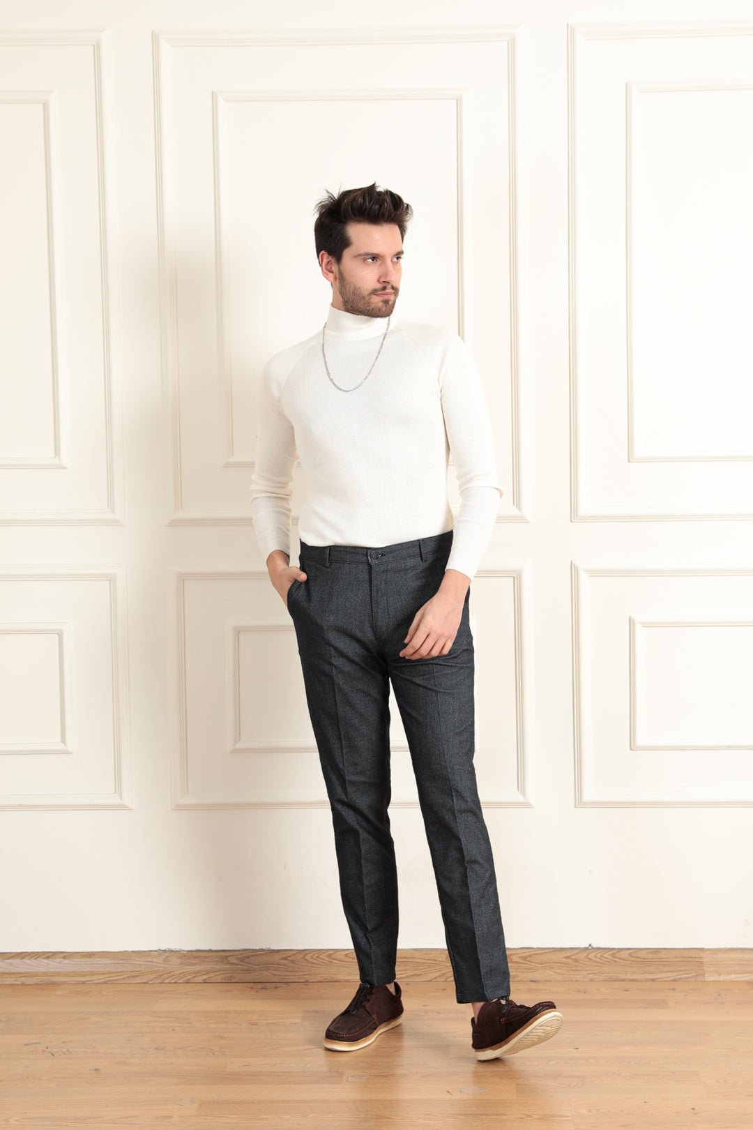 MPL Men's Wool Effect Classic Trousers - New Plymouth