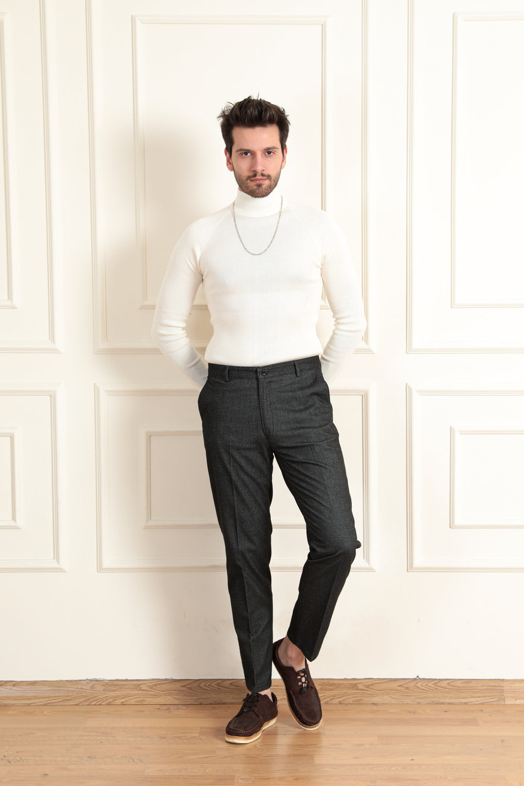 MPL Men's Wool Effect Classic Trousers - Hellevoetsluis