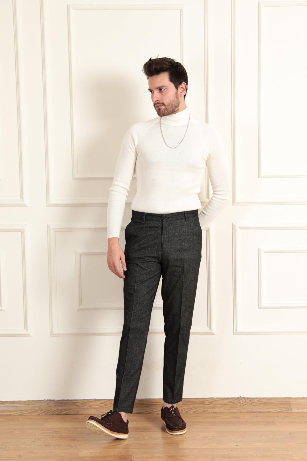 MPL Men's Wool Effect Classic Trousers - Hellevoetsluis