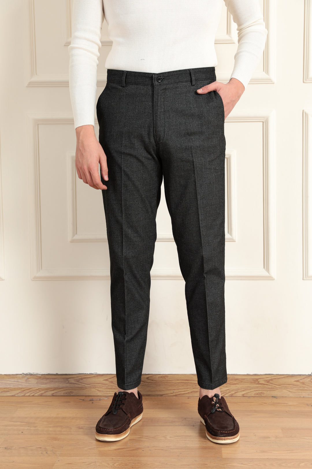 MPL Men's Wool Effect Classic Trousers - Hellevoetsluis