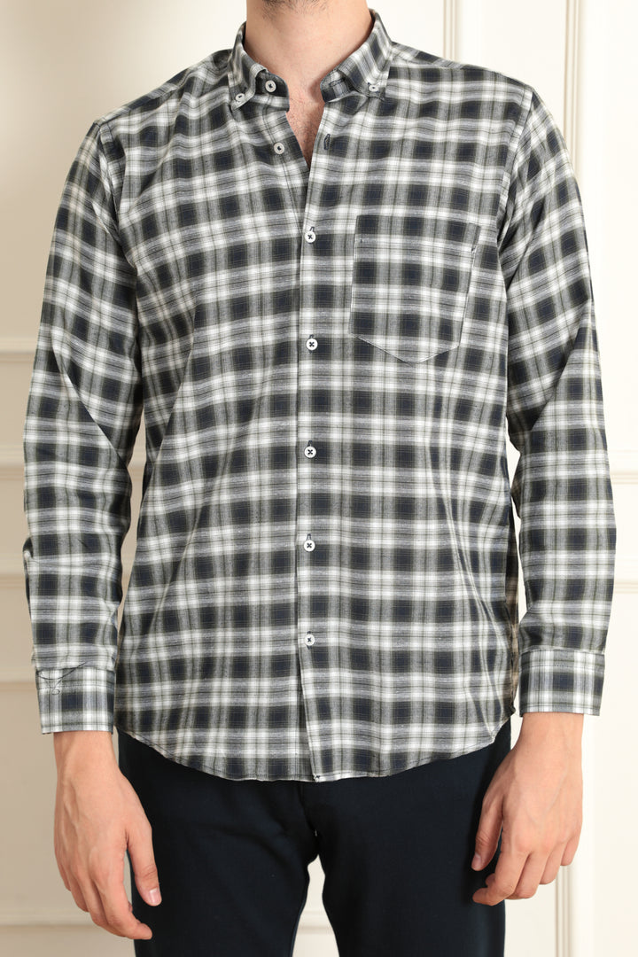 MPL Men's Long Sleeve Plaid Shirt - Petroúpoli