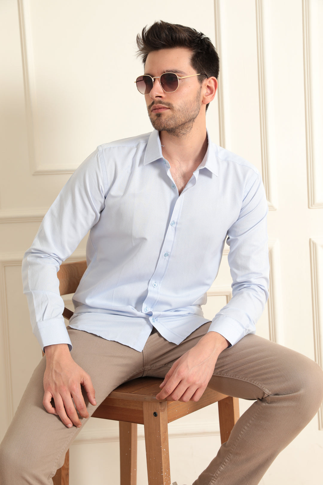 MPL Men's Patterned Shirt with 3 Buttons - Cottbus