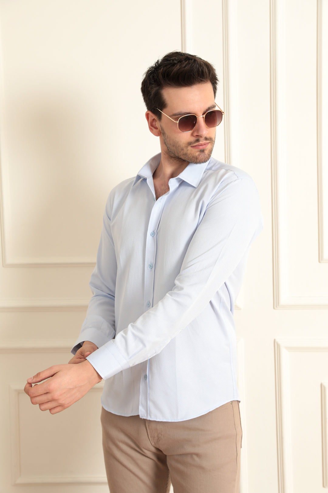 MPL Men's Patterned Shirt with 3 Buttons - Cottbus