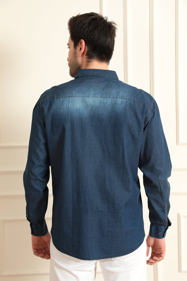 MPL Men's Double Pocket Flap Denim Shirt - Granadilla de Abona