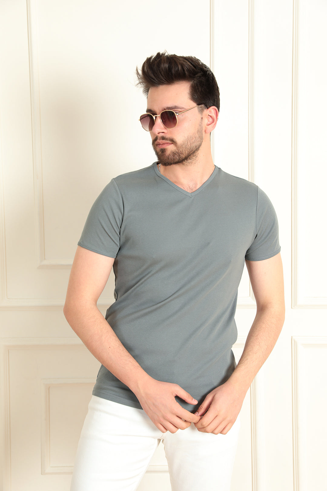 MPL Men's Modern Fit V-Neck T-shirt 2144 - Villareal
