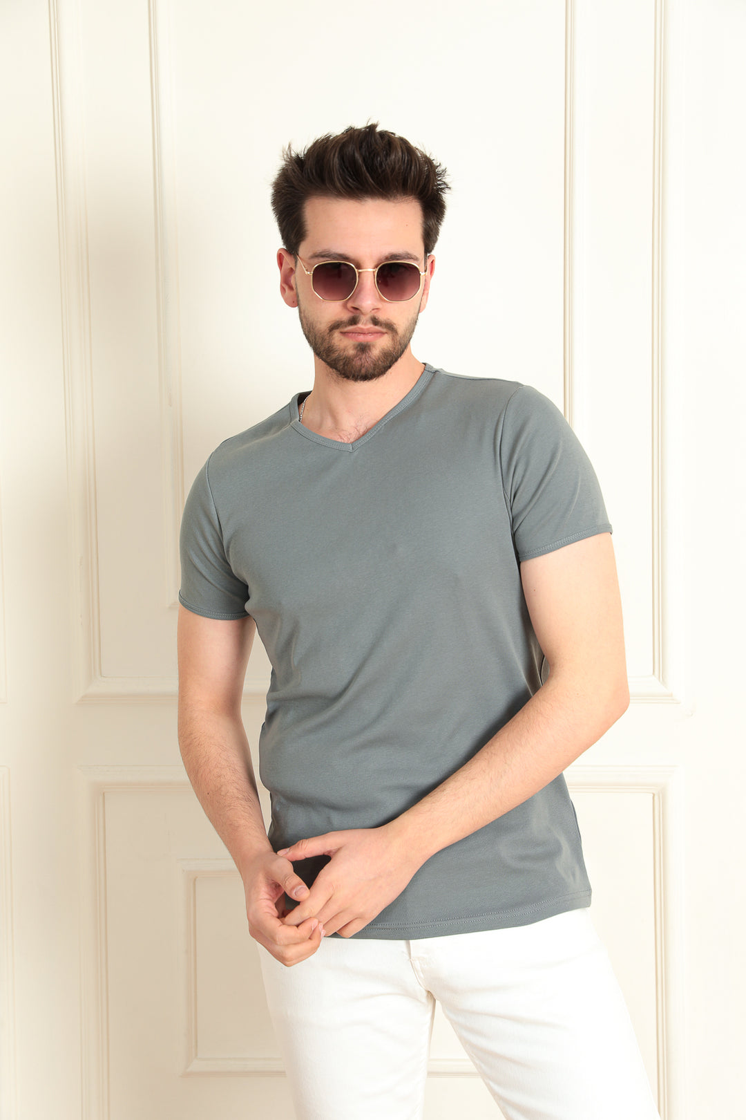 MPL Men's Modern Fit V-Neck T-shirt 2144 - Villareal