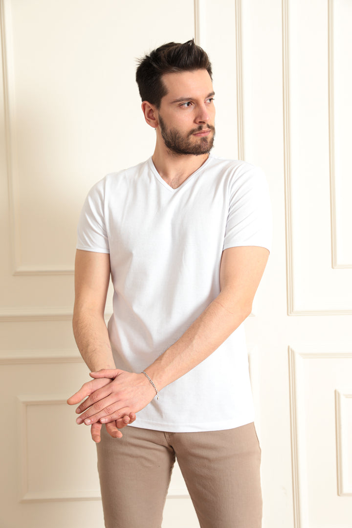 MPL Men's Modern Fit V-Neck T-shirt 2144 - Carini