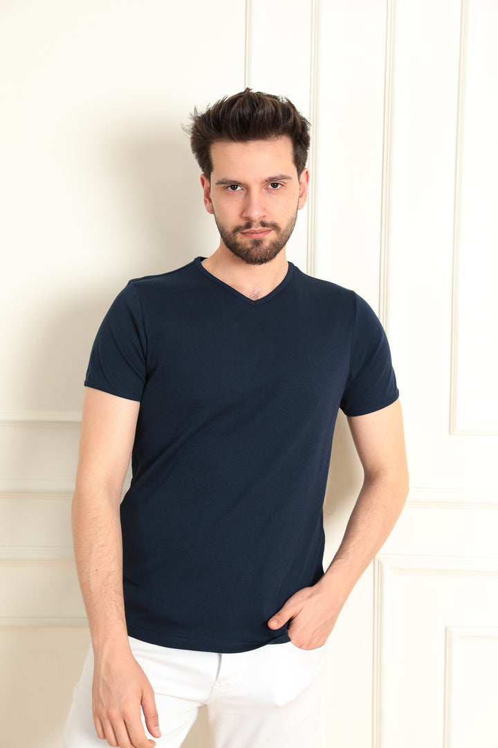 MPL Men's Modern Fit V-Neck T-shirt 2144 - Biel/Bienne