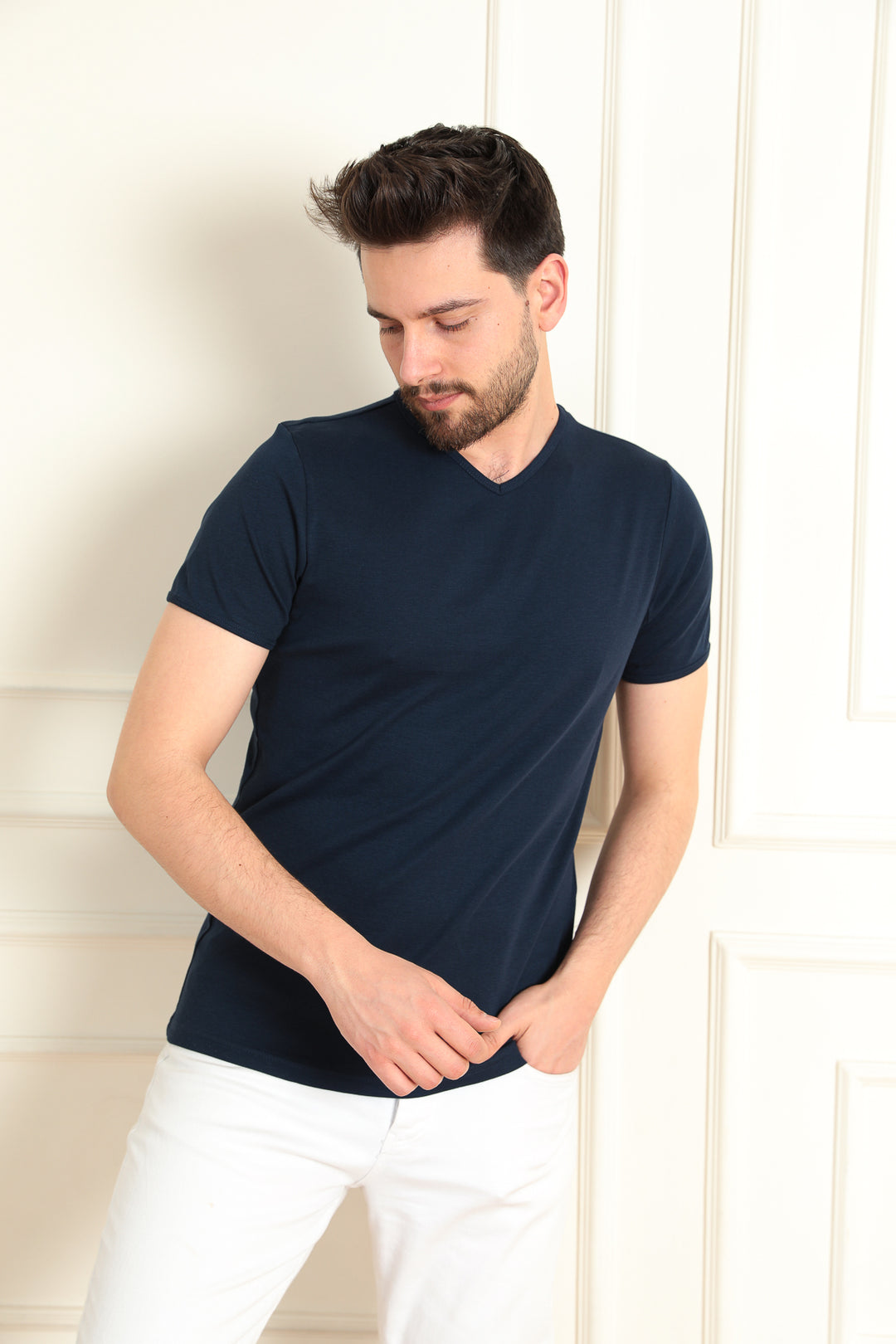 MPL Men's Modern Fit V-Neck T-shirt 2144 - Biel/Bienne