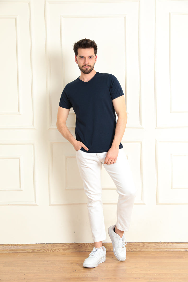MPL Men's Modern Fit V-Neck T-shirt 2144 - Biel/Bienne