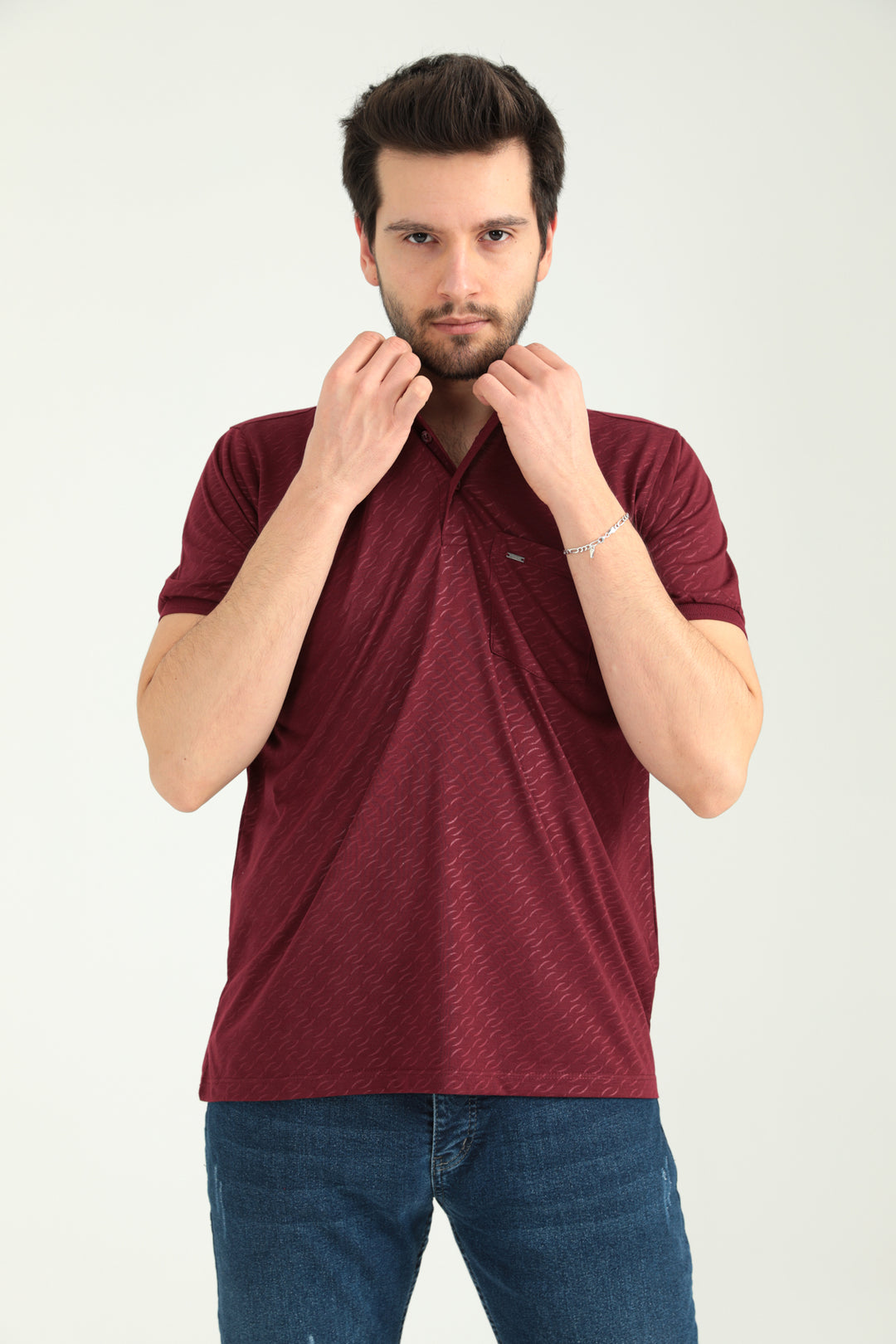 MPL Men's Jacquard Polo Neck T-shirt 2300 - Durham