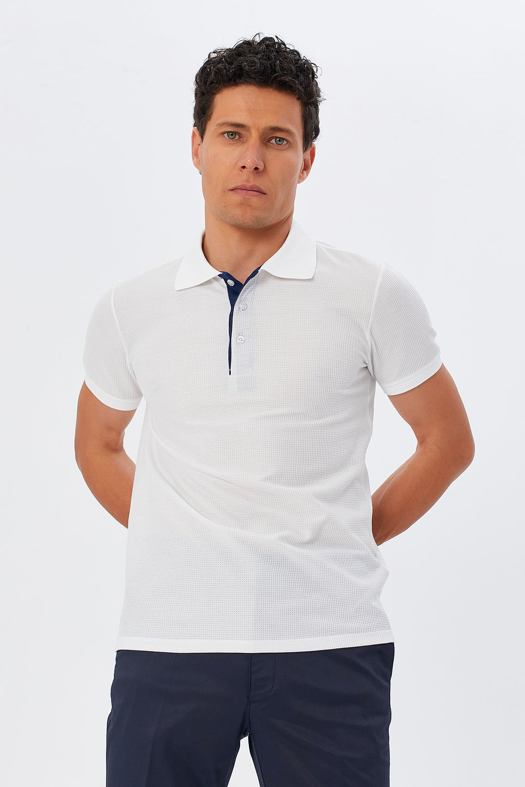 MPL Men's Waffle Polo Neck T-shirt 2324 - Houten