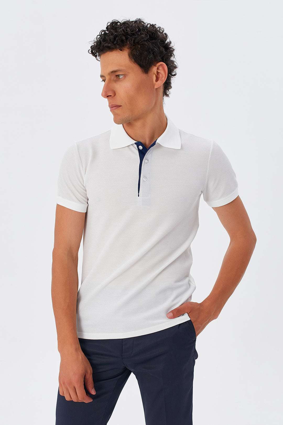 MPL Men's Waffle Polo Neck T-shirt 2324 - Houten