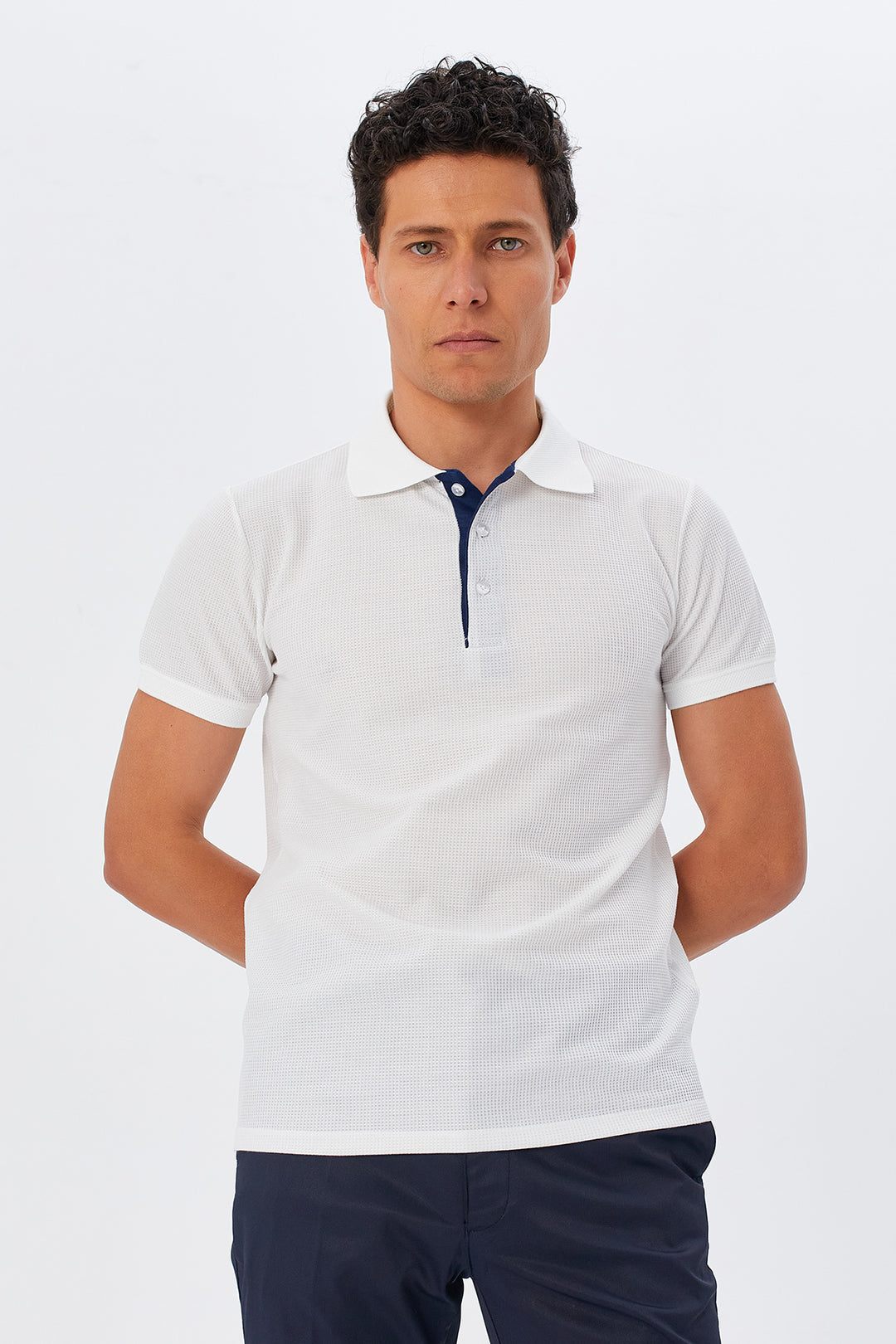 MPL Men's Waffle Polo Neck T-shirt 2324 - Houten