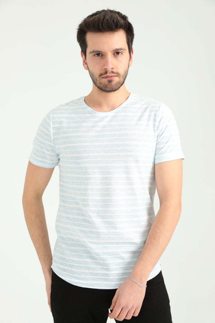 MPL Men's Jacquard Zero Neck T-shirt 2780 - Surprise
