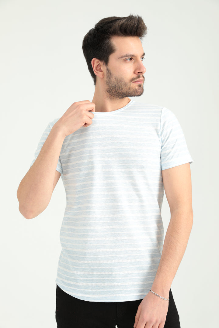MPL Men's Jacquard Zero Neck T-shirt 2780 - Surprise