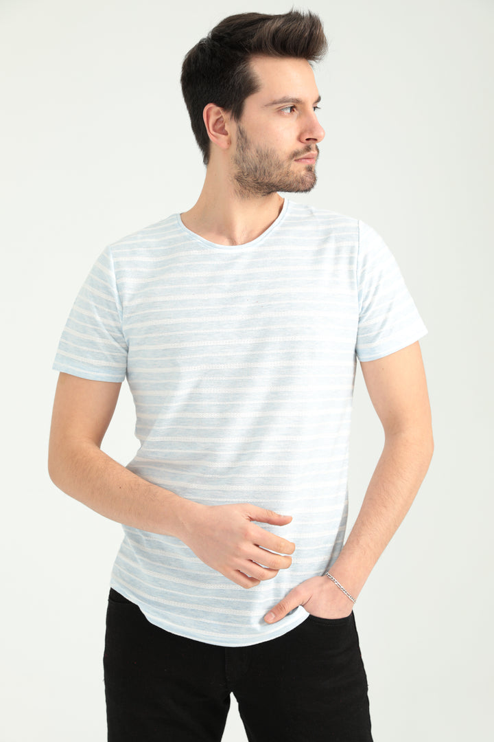 MPL Men's Jacquard Zero Neck T-shirt 2780 - Surprise