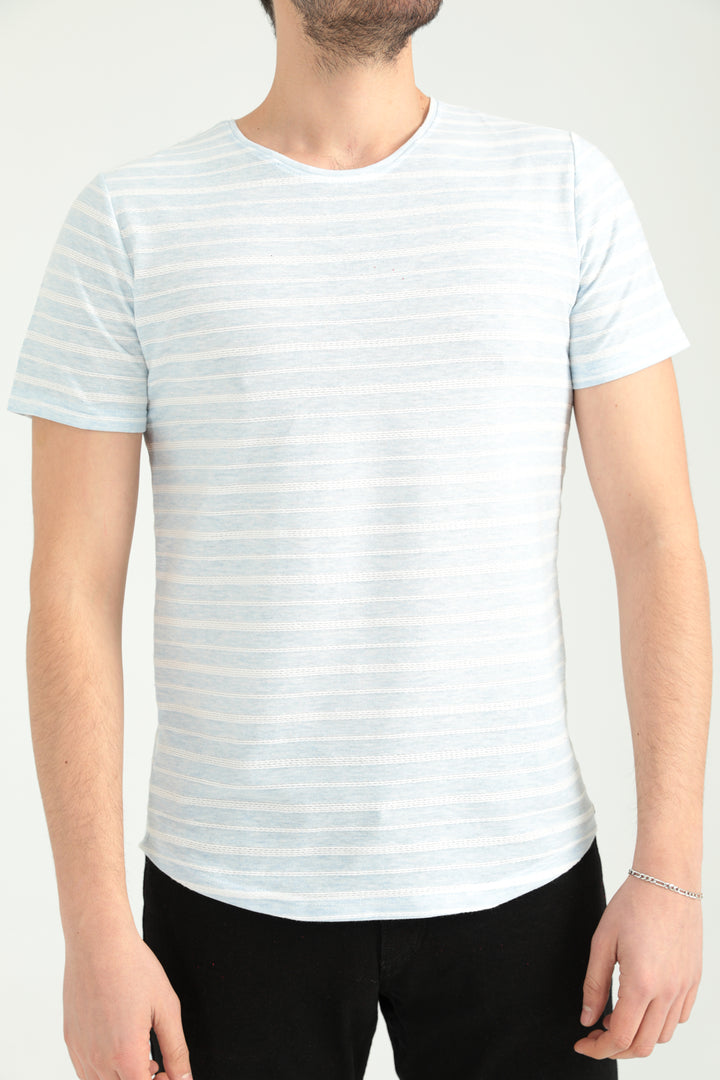 MPL Men's Jacquard Zero Neck T-shirt 2780 - Surprise
