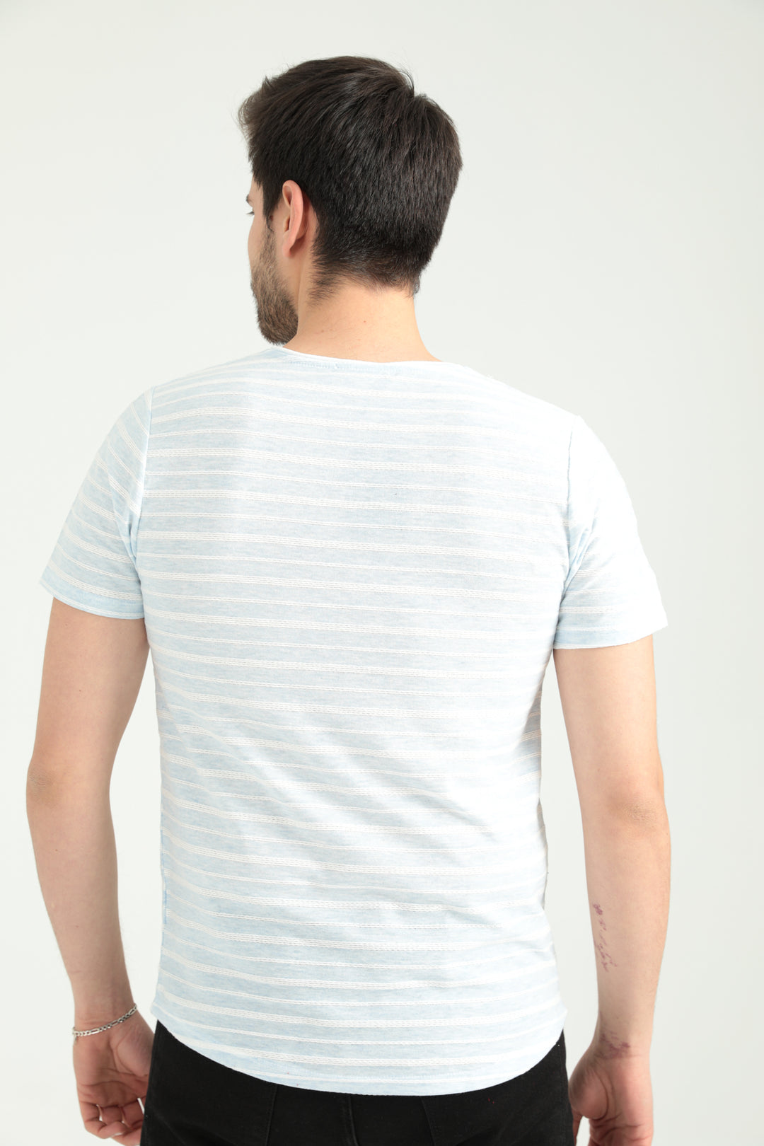MPL Men's Jacquard Zero Neck T-shirt 2780 - Surprise