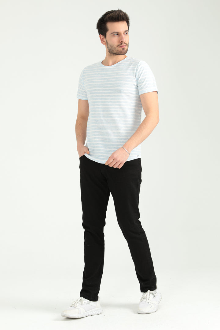 MPL Men's Jacquard Zero Neck T-shirt 2780 - Surprise